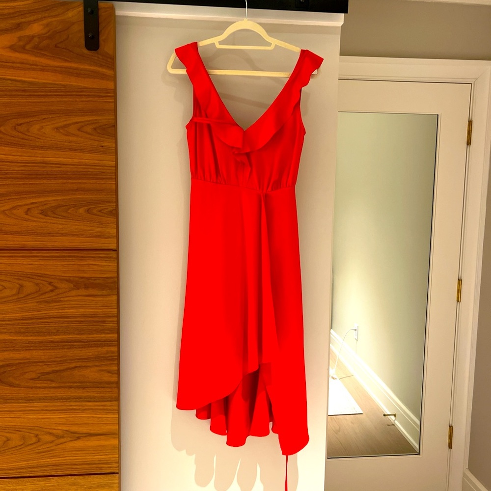 Red Parker dress, silk